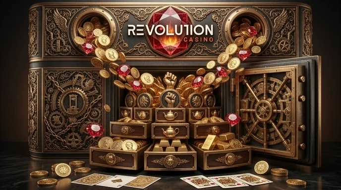 Revolution Casino Online – Spielelobby mit Slots und Live-Casino-Tischen